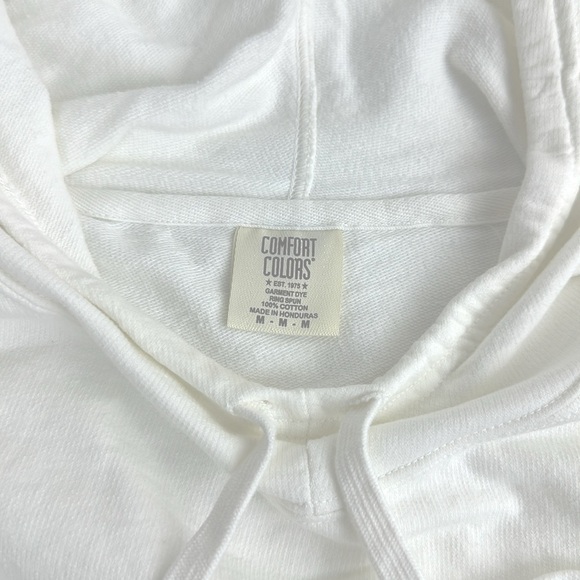 Comfort Colors Hoodie. Size Medium. White. Hi-Lo Hem. Front Kangaroo Pocket. - Picture 3 of 8